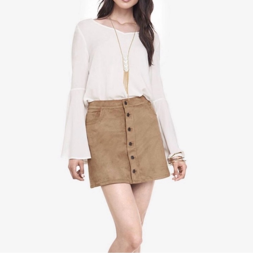 EXPRESS Brown Suede Mini Skirt